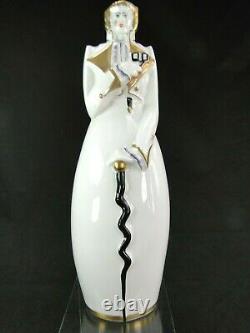 Rare Bouteille Porcelaine De Limoges Art Deco Esprit Robj Moderniste