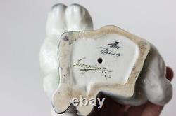 Rare Ceramic Porcelain Bunny Rabbits by Ugo Zaccagnini Art Pottery, 1930