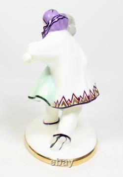 Rare Color Vtg Art Deco Pierrot & Pierrette Czechoslovakian Porcelain Figurine