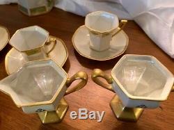 Rare Exquisite Vintage T&V Limoges Porcelain Art Deco Teaset for 6