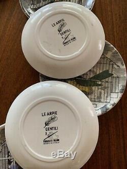 Rare Fornasetti Le Arpie Gentili Lady Bird Coasters Italy