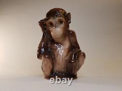 Rare German Goebel Art Deco Porcelain Animal Monkey Marked Perfume Figure Lamp