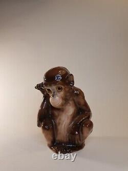 Rare German Goebel Art Deco Porcelain Animal Monkey Marked Perfume Figure Lamp