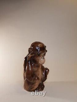 Rare German Goebel Art Deco Porcelain Animal Monkey Marked Perfume Figure Lamp