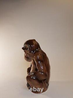 Rare German Goebel Art Deco Porcelain Animal Monkey Marked Perfume Figure Lamp