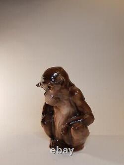 Rare German Goebel Art Deco Porcelain Animal Monkey Marked Perfume Figure Lamp