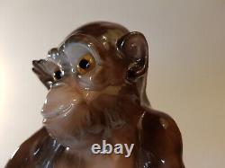 Rare German Goebel Art Deco Porcelain Animal Monkey Marked Perfume Figure Lamp