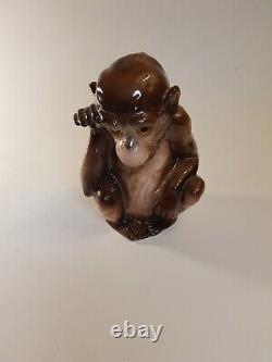 Rare German Goebel Art Deco Porcelain Animal Monkey Marked Perfume Figure Lamp