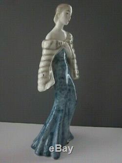 Rare Goldscheider Elegant Art Deco Woman Figurine in Fine Porcelain