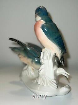 Rare King Fishers Karl Ens Porcelain Bird Pair Figurine Germany C. 1919