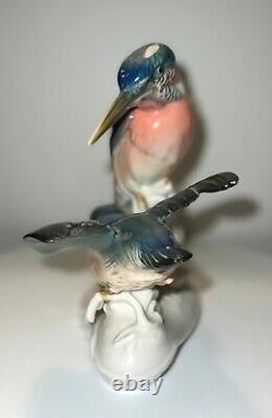 Rare King Fishers Karl Ens Porcelain Bird Pair Figurine Germany C. 1919