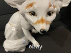 Rare Large Antique Art Deco Augarten Wien Porcelain Fennec Desert Fox Figurine