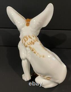 Rare Large Antique Art Deco Augarten Wien Porcelain Fennec Desert Fox Figurine