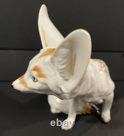 Rare Large Antique Art Deco Augarten Wien Porcelain Fennec Desert Fox Figurine