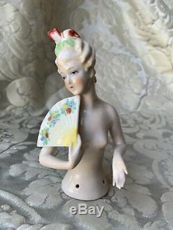 Rare Large Half-doll/demi-figurine/buste Porcelaine/teepuppe/art Deco/hertwig/xl