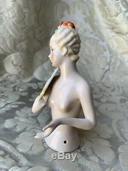 Rare Large Half-doll/demi-figurine/buste Porcelaine/teepuppe/art Deco/hertwig/xl