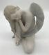 Rare! Llardo Porcelain Figurine Sitting Angel Hand Painted 6 Nwob