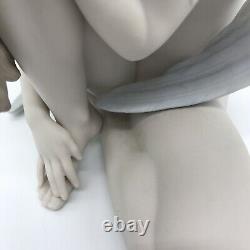 Rare! Llardo Porcelain Figurine Sitting Angel Hand Painted 6 NWOB