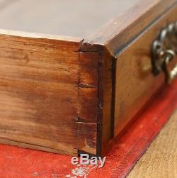 Rare Lovely Solid Walnut Victorian Desk Victorian Porcelain Castors Leather Top