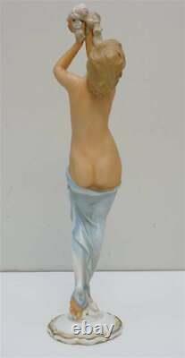 Rare Nude HUGE 17 Art Deco Muller Volkstedt Porcelain Figurine Circa 1920s