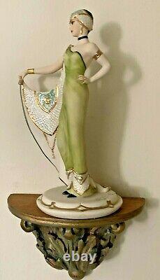 Rare Porcelain Figurine Art Deco Lady 1929, Capodimonte, Signed & For Birks & Sons