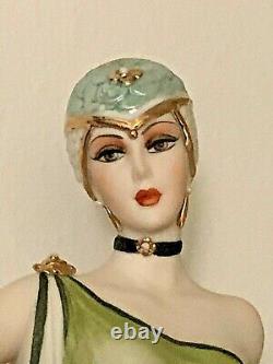 Rare Porcelain Figurine Art Deco Lady 1929, Capodimonte, Signed & For Birks & Sons