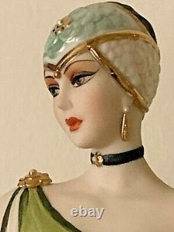 Rare Porcelain Figurine Art Deco Lady 1929, Capodimonte, Signed & For Birks & Sons