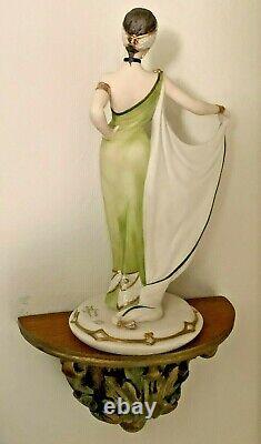 Rare Porcelain Figurine Art Deco Lady 1929, Capodimonte, Signed & For Birks & Sons