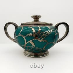 Rare Stunning Rosenthal 1920-30s Silver Overlay Art Deco Tea Service Set