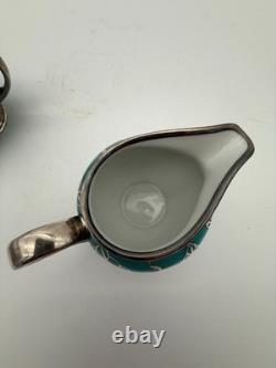 Rare Stunning Rosenthal 1920-30s Silver Overlay Art Deco Tea Service Set