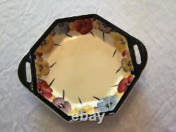 Rare Vintage 6.5 Royal Doulton Dish Pansy Design 1920-1939 Art Deco