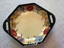 Rare Vintage 6.5 Royal Doulton Dish Pansy Design 1920-1939 Art Deco