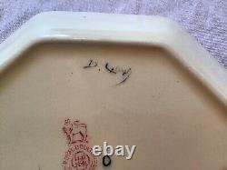 Rare Vintage 6.5 Royal Doulton Dish Pansy Design 1920-1939 Art Deco