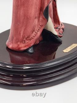 Rare Vintage A. Santini Art Deco Lady Large Sculpture Signed. 18 Inch. Mint Cond