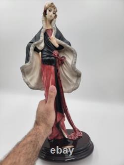 Rare Vintage A. Santini Art Deco Lady Large Sculpture Signed. 18 Inch. Mint Cond