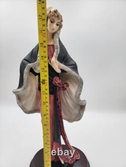 Rare Vintage A. Santini Art Deco Lady Large Sculpture Signed. 18 Inch. Mint Cond