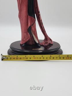 Rare Vintage A. Santini Art Deco Lady Large Sculpture Signed. 18 Inch. Mint Cond