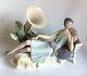 Rare Vintage Lladro Porcelain Figurine 5176 Flapper Art Deco Lady On Divan Sofa