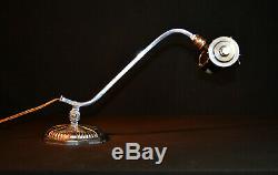 Rare Vintage art deco 1920s Chrome bankers lamp original swivel trough shade