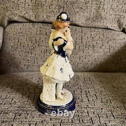 Rare Vtg Hinode Moriyama Pierrot Couple Art Deco Porcelain Figurine Japan As Is