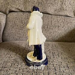 Rare Vtg Hinode Moriyama Pierrot Couple Art Deco Porcelain Figurine Japan As Is