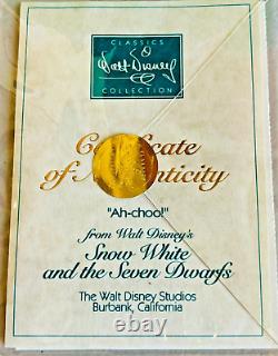 Rare Walt Disney Ah-choo! Sneezy Snow White & Seven Dwarfs COA Brand New