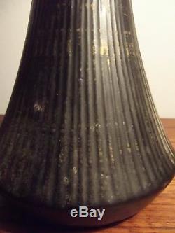 Rare and beautiful McCoy vase with old factory mark, Black and gold ART DECO