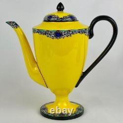 Rare c1931 Art Deco Vintage Royal Worcester Yellow Coffee Pot #c1405 Porcelain