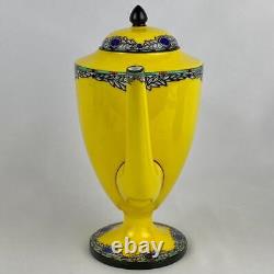 Rare c1931 Art Deco Vintage Royal Worcester Yellow Coffee Pot #c1405 Porcelain