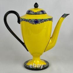 Rare c1931 Art Deco Vintage Royal Worcester Yellow Coffee Pot #c1405 Porcelain