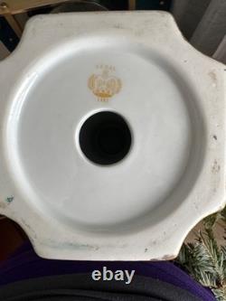 Regal Porcelain Hand-Painted Covered Urn, 18 Floral & Lattice Gilt, Art Deco