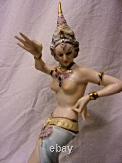 Reine Handarbeit Dresden Bali Dancer Porcelain Figurine Stunning Rare 11