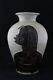 René Buthaud, Large Art Deco Celadon Enamelled Stoneware Vase, Two African Woman