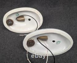 Restored 1930s Art Deco, White Porcelain Sconces withRotary Switches, Guaranteed